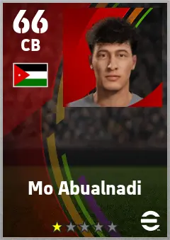 Mo Abualnadi eFootball 2026 player card — 66 OVR CB