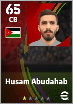Husam Abudahab eFootball 2026 player card — 65 OVR CB