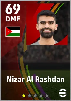 Nizar Al Rashdan eFootball 2026 player card — 69 OVR DMF