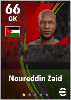 Noureddin Zaid eFootball 2026 player card — 66 OVR GK