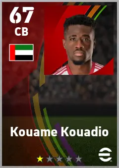 Kouame Kouadio eFootball 2026 player card — 67 OVR CB