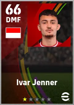 Ivar Jenner eFootball 2026 player card — 66 OVR DMF