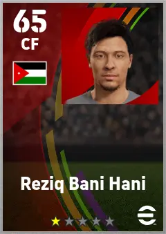 Reziq Bani Hani eFootball 2026 player card — 65 OVR CF