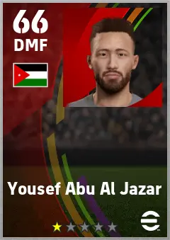 Yousef Abu Al Jazar eFootball 2026 player card — 66 OVR DMF