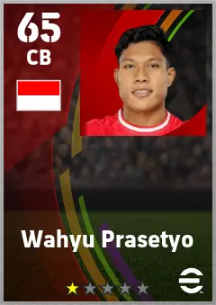 Wahyu Prasetyo eFootball 2026 player card — 65 OVR CB