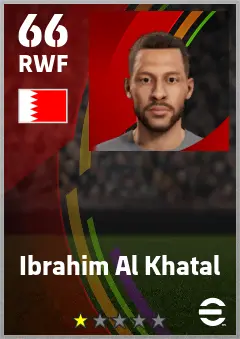 Ibrahim Al Khatal eFootball 2026 player card — 66 OVR RWF