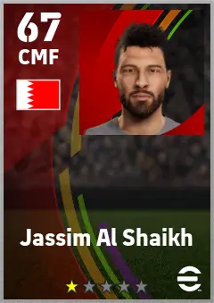 Jassim Al Shaikh eFootball 2026 player card — 67 OVR CMF