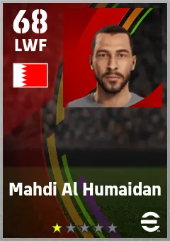 Mahdi Al Humaidan eFootball 2026 player card — 68 OVR LWF