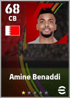 Amine Benaddi eFootball 2026 player card — 68 OVR CB