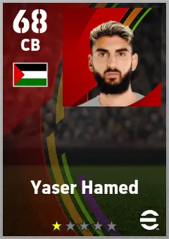 Yaser Hamed eFootball 2026 player card — 68 OVR CB