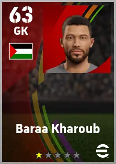Baraa Kharoub eFootball 2026 player card — 63 OVR GK