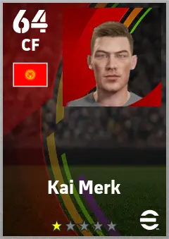 Kai Merk eFootball 2026 player card — 64 OVR CF