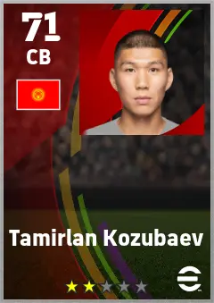 Tamirlan Kozubaev eFootball 2026 player card — 71 OVR CB