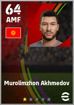 Murolimzhon Akhmedov eFootball 2026 player card — 64 OVR AMF