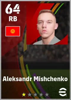 Aleksandr Mishchenko eFootball 2026 player card — 64 OVR RB