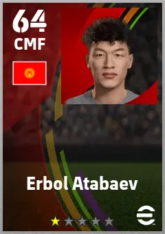 Erbol Atabaev eFootball 2026 player card — 64 OVR CMF