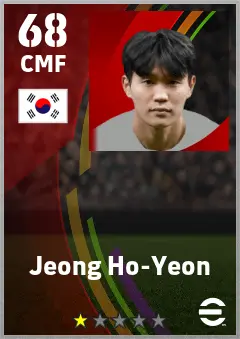 Jeong Ho-Yeon eFootball 2026 player card — 68 OVR CMF