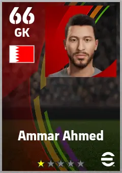 Ammar Ahmed eFootball 2026 player card — 66 OVR GK