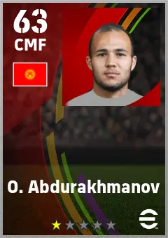 O. Abdurakhmanov eFootball 2026 player card — 63 OVR CMF