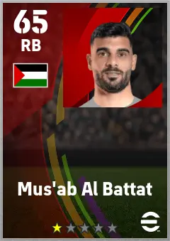 Mus ab Al Battat eFootball 2026 player card — 65 OVR RB