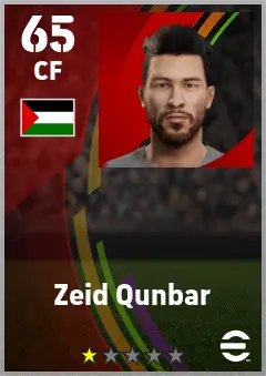 Zeid Qunbar eFootball 2026 player card — 65 OVR CF