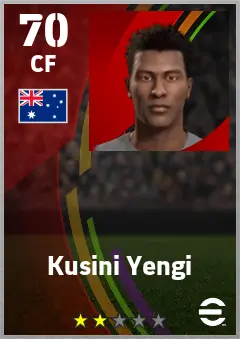 Kusini Yengi eFootball 2026 player card — 70 OVR CF