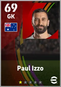 Paul Izzo eFootball 2026 player card — 69 OVR GK