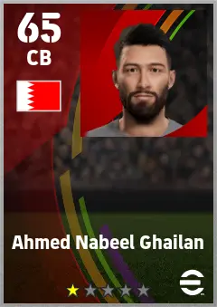 Ahmed Nabeel Ghailan eFootball 2026 player card — 65 OVR CB