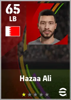 Hazaa Ali eFootball 2026 player card — 65 OVR LB