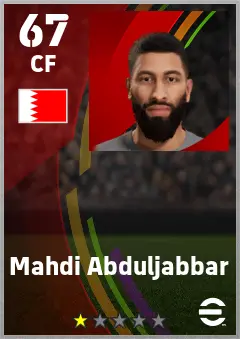 Mahdi Abduljabbar eFootball 2026 player card — 67 OVR CF