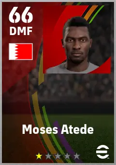 Moses Atede eFootball 2026 player card — 66 OVR DMF