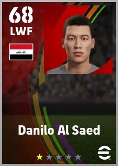 Danilo Al Saed eFootball 2026 player card — 68 OVR LWF