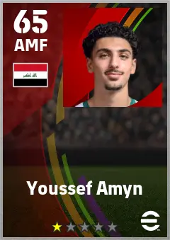 Youssef Amyn eFootball 2026 player card — 65 OVR AMF