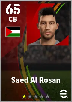 Saed Al Rosan eFootball 2026 player card — 65 OVR CB