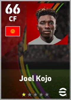 Joel Kojo eFootball 2026 player card — 66 OVR CF