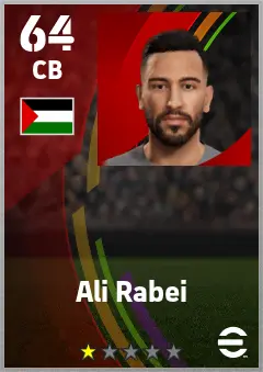Ali Rabei eFootball 2026 player card — 64 OVR CB