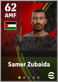 Samer Zubaida eFootball 2026 player card — 62 OVR AMF