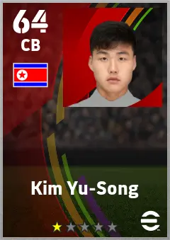 Kim Yu-Song eFootball 2026 player card — 64 OVR CB