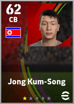 Jong Kum-Song eFootball 2026 player card — 62 OVR CB