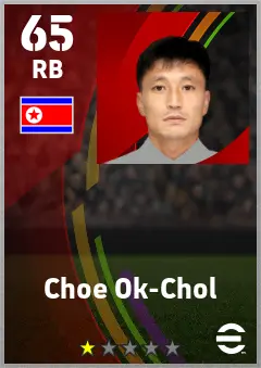 Choe Ok-Chol eFootball 2026 player card — 65 OVR RB