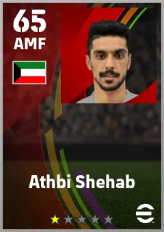 Athbi Shehab eFootball 2026 player card — 65 OVR AMF