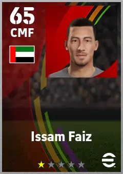 Issam Faiz eFootball 2026 player card — 65 OVR CMF