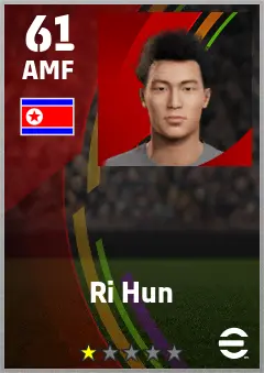 Ri Hun eFootball 2026 player card — 61 OVR AMF