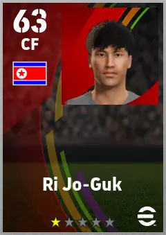 Ri Jo-Guk eFootball 2026 player card — 63 OVR CF