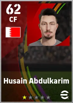 Husain Abdulkarim eFootball 2026 player card — 62 OVR CF