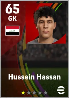 Hussein Hassan eFootball 2026 player card — 65 OVR GK