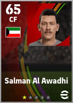 Salman Al Awadhi eFootball 2026 player card — 65 OVR CF