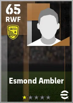 Esmond Ambler eFootball 2026 player card — 65 OVR RWF