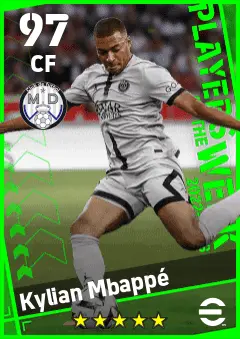 Kylian Mbappe eFootball 2026 player card — 97 OVR CF