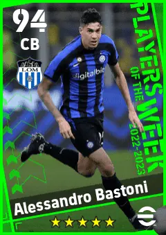 Alessandro Bastoni eFootball 2026 player card — 94 OVR CB